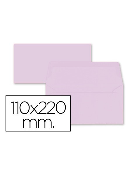 SOBRE LIDERPAPEL AMERICANO ROSA PALIDO 110X220 MM 80 GR PACK DE 9 UNIDADES
