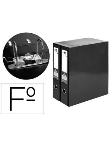 MODULO LIDERPAPEL 2 ARCHIVADORES FOLIO 2 ANILLAS MECANISMO DE PALANC 75MM NEGRO