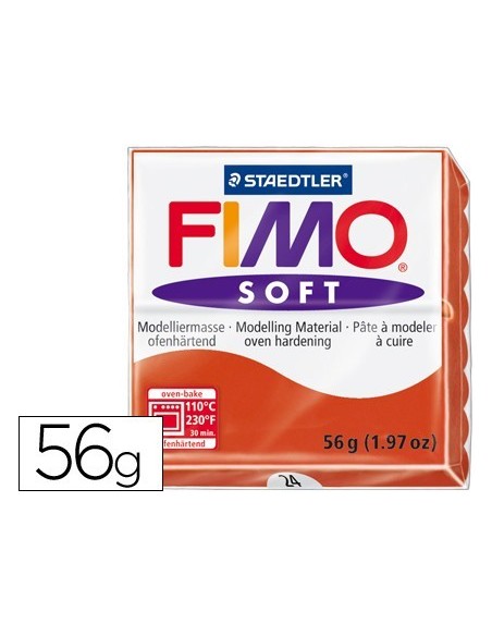 PASTA STAEDTLER FIMO SOFT 57 GR COLOR ROJO INDIAN