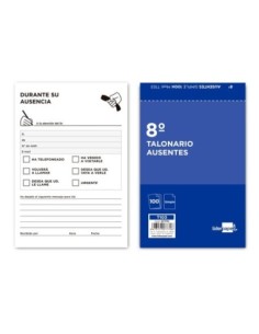 TALONARIO LIDERPAPEL AUSENTES OCTAVO 103