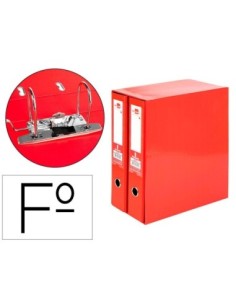 MODULO LIDERPAPEL 2 ARCHIVADORES FOLIO 2 ANILLAS MECANISMO DE PALANCA 75MM ROJO