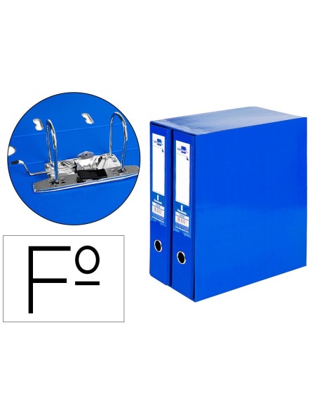 MODULO LIDERPAPEL 2 ARCHIVADORES FOLIO 2 ANILLAS MECANISMO DE PALANCA 75MM AZUL