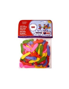 GLOBO 100% LATEX BIODEGRADABLE DE AGUA BOLSA DE 100 UNIDADES COLORES SURTIDOS