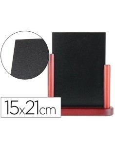 PIZARRA NEGRA LIDERPAPEL DOBLE CARA DE MADERA CON SUPERFICIE PARA ROTULADORES TIPO TIZA 15X21CM
