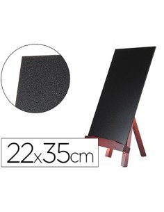 PIZARRA NEGRA LIDERPAPEL CABALLETE DE MADERA CON SUPERFICIE PARA ROTULADORES TIPO TIZA 22X35CM