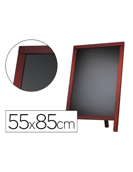 PIZARRA NEGRA LIDERPAPEL CABALLETE Y MARCO DE MADERA CON SUPERFICIE PARA ROTULADORES TIPO TIZA 55X85CM