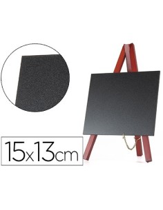 PIZARRA NEGRA LIDERPAPEL CABALLETE MADERA SUPERFICIE PARA ROTULADORES TIPO TIZA 15X13CM JUEGO 3 UNIDADES