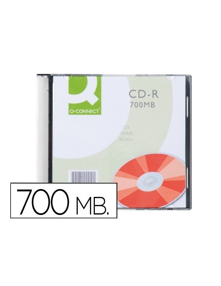 CD-R Q-CONNECT CAPACIDAD 700MB DURACION 80MIN VELOCIDAD 52X CAJA SLIM