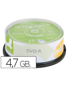 DVD-R Q-CONNECT CAPACIDAD 4,7GB DURACION 120MIN VELOCIDAD 16X BOTE DE 25 UNIDADES