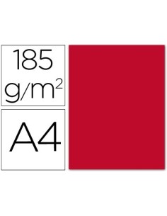 CARTULINA GUARRO DIN A4 ROJO 185 GR PAQUETE 50 HOJAS