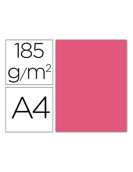 CARTULINA GUARRO DIN A4 FUCSIA 185 GR PAQUETE 50 HOJAS