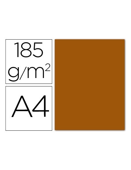 CARTULINA GUARRO DIN A4 MARRON CHOCOLATE 185 GR PAQUETE 50 HOJAS