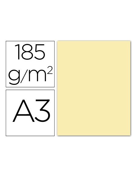 CARTULINA GUARRO DIN A3 CREMA 185 GR PAQUETE 50 HOJAS