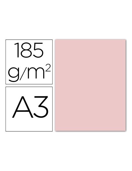 CARTULINA GUARRO DIN A3 ROSA 185 GR PAQUETE 50 HOJAS