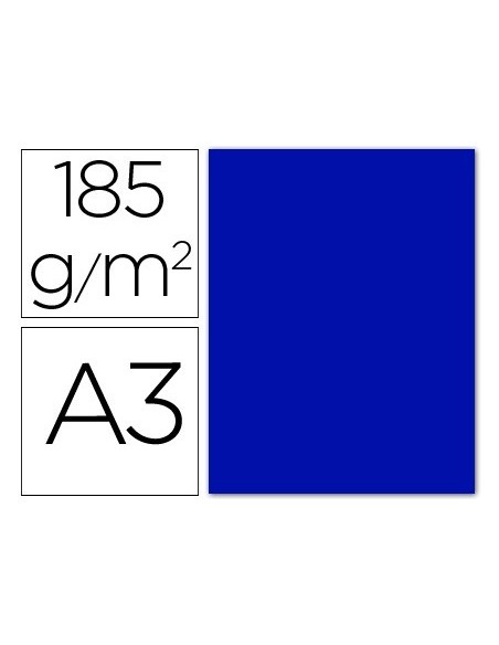 CARTULINA GUARRO DIN A3 AZUL ULTRAMAR 185 GR PAQUETE 50 HOJAS