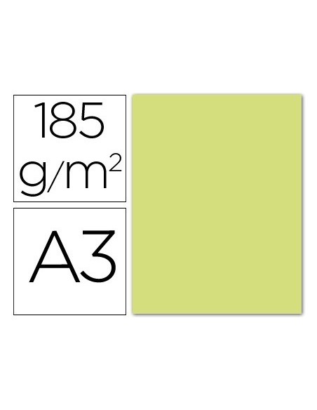 CARTULINA GUARRO DIN A3 VERDE MANZANA 185 GR PAQUETE 50 HOJAS