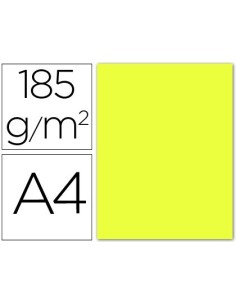 CARTULINA GUARRO DIN A4 AMARILLO LIMON 185 GR PAQUETE 50 HOJAS