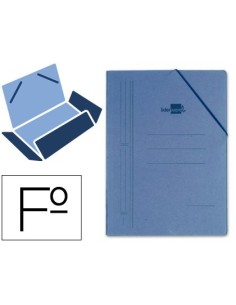 CARPETA LIDERPAPEL GOMAS FOLIO 3 SOLAPAS CARTON COMPACTO AZUL