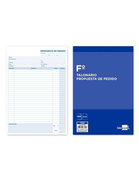 TALONARIO LIDERPAPEL PEDIDOS FOLIO 125