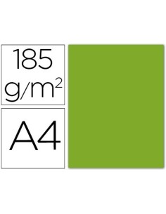 CARTULINA GUARRO DIN A4 VERDE MANZANA 185 GR PAQUETE 50 HOJAS