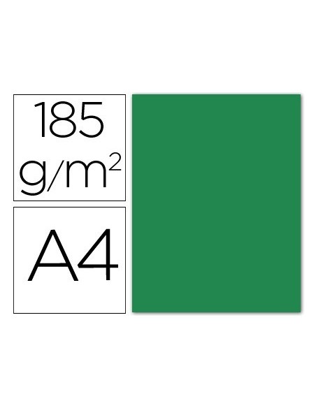 CARTULINA GUARRO DIN A4 VERDE AMAZONA 185 GR PAQUETE 50 HOJAS