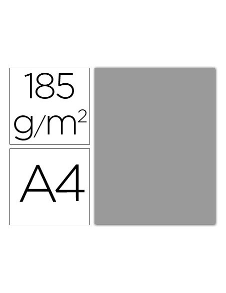 CARTULINA GUARRO DIN A4 GRIS PERLA 185 GR PAQUETE 50 HOJAS