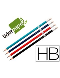 LAPICES DE GRAFITO CON GOMA LIDERPAPEL TRIANGULAR