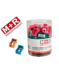 SACAPUNTAS M+R 304 PLASTICO RECTANGULAR 1 USO COLORES SURTIDOS