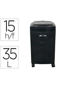 DESTRUCTORA DE DOCUMENTOS Q-CONNECT KF15553 CAPACIDAD DE CORTE 15 H DESTRUYE GRAPAS CLIPS CD Y TARJETAS 35 LITROS