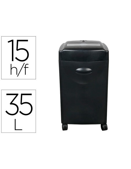 DESTRUCTORA DE DOCUMENTOS Q-CONNECT KF15553 CAPACIDAD DE CORTE 15 H DESTRUYE GRAPAS CLIPS CD Y TARJETAS 35 LITROS