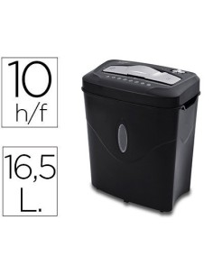 DESTRUCTORA DE DOCUMENTOS Q-CONNECT KF17974 CAPACIDAD DE CORTE 10 H DESTRUYE GRAPAS CLIPS Y TARJETAS PAPELERA 16,5