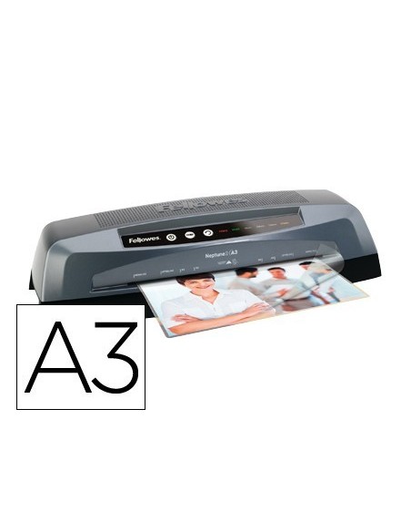 PLASTIFICADORA FELLOWES NEPTUNO DIN A3 DE 4 RODILLOS FRIO Y CALIENTE HASTA 175 MICRAS 570X125X180MM