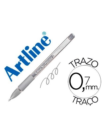 BOLIGRAFO ARTLINE 1900 SOFTLINE TINTA ACEITE METALICO PLATA