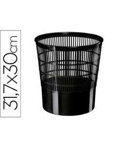 PAPELERA PLASTICO CEP ECOLINE REJILLA NEGRA 30X30X31,7 CM