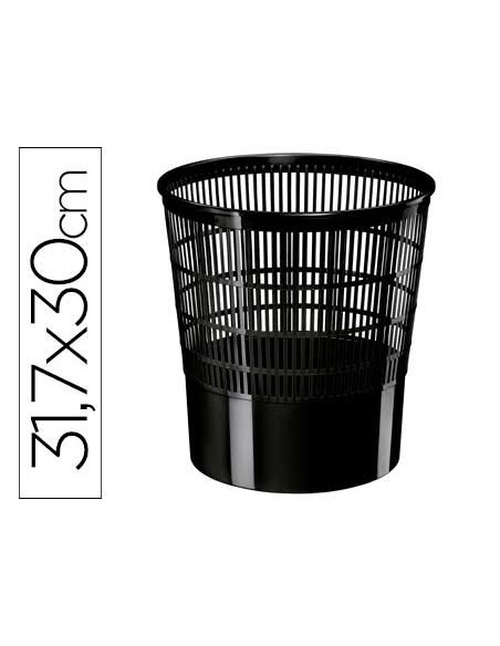 PAPELERA PLASTICO CEP ECOLINE REJILLA NEGRA 30X30X31,7 CM