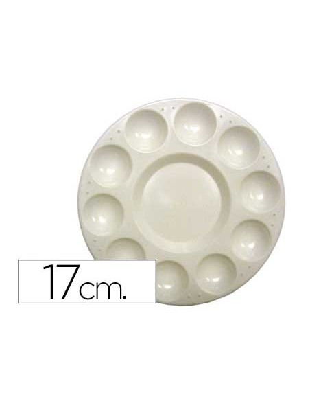 PALETA PLASTICO ARTIST CIRCULAR CON 10 HUECOS TAMAÑO 17CM