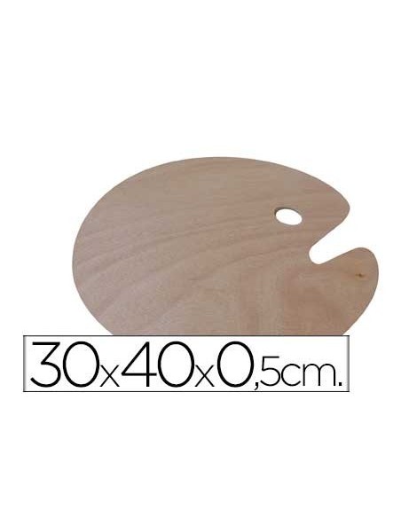 PALETA MADERA ARTIST OVALADA TAMAÑO 30X40X0,05 CM