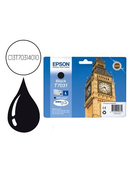 INK-JET EPSON STYLUS T7031 NEGRO L WP-4000/4500 CAPACIDAD 1200 PAG
