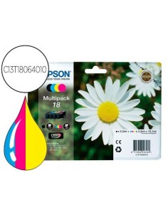 INK-JET EPSON MULTIPACK T18 NEGRO AMARILLO CYAN Y MAGENTA XP-102 PX-202 PX-205XP-305 XP-405