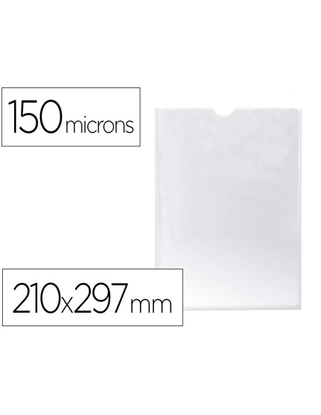 FUNDA PORTADOCUMENTO Q-CONNECT DIN A4 150 MICRAS PVC TRANSPARENTE 210X297 MM