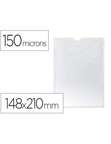 FUNDA PORTADOCUMENTO Q-CONNECT DIN A5 150 MICRAS PVC TRANSPARENTE CON UÑERO 148X210 MM