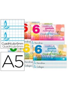 LIBRETA LIDERPAPEL PAUTAGUIA TAPA CARTONCILLO 32 HOJAS DIN A5 70 G CUADRICULADO PAUTADO 6 MM APAISADO