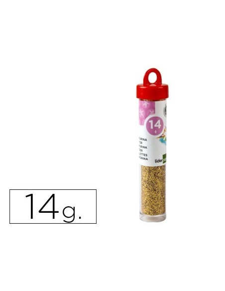 PURPURINA LIDERPAPEL FANTASIA COLOR ORO BOTE DE 14 GR