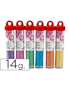 PURPURINA LIDERPAPEL FANTASIA COLORES METALICOS PASTELES BOTE DE 14 GR