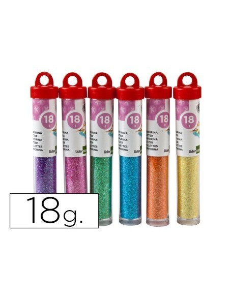 PURPURINA LIDERPAPEL FANTASIA COLORES METALICOS PASTELES BOTE DE 18 GR