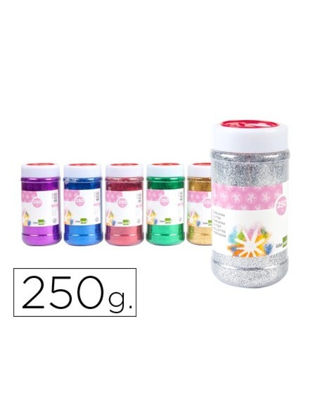 PURPURINA LIDERPAPEL FANTASIA COLORES METALICOS SURTIDOS BOTE DE 250 GR