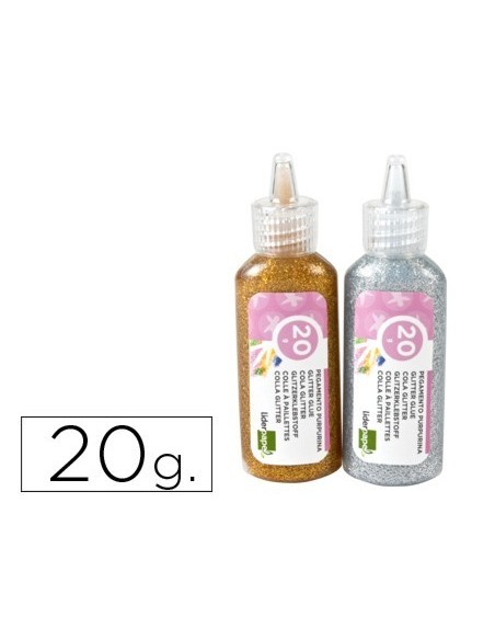 PURPURINA PEGAMENTO LIDERPAPEL FANTASIA COLORES METALICOS ORO Y PLATA BOTE DE 20 GR