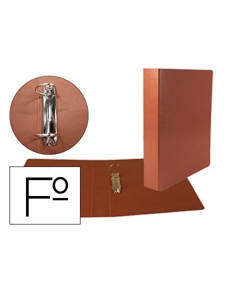 CARPETA DE 2 ANILLAS 40MM MIXTAS LIDERPAPEL FOLIOCARTON CUERO