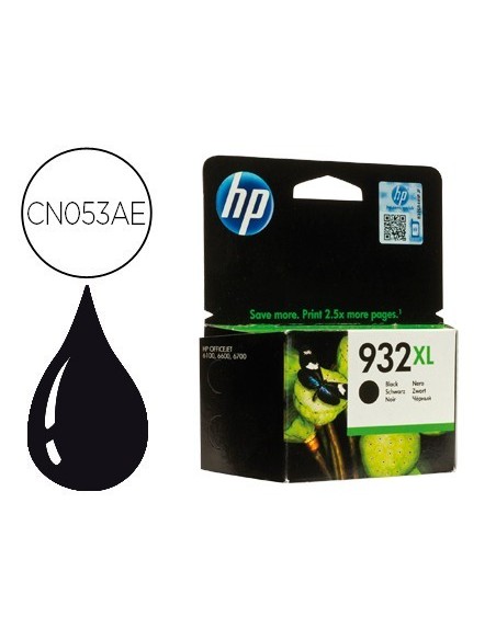 INK-JET HP 932XL NEGRO CN053AE OFFICEJET 6100/6600 CAPACIDAD 1000 PAG