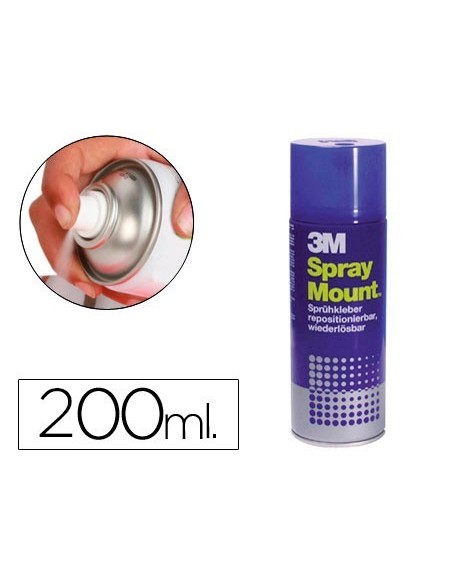 PEGAMENTO 3M SPRAY MOUNT ADHESIVO REPOSICIONABLE POR TIEMPO LIMITADO BOTE DE 200 ML